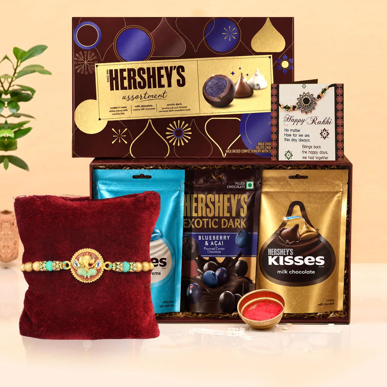 TIED RIBBONS Rakhi for Brother with Chocolate Gift Combo - Premium Peacock Rakhi with Chocolates Box and Rakshabandhan Card Tikka - Gift for Brother Bhaiya Bhai Boys Men-image-15