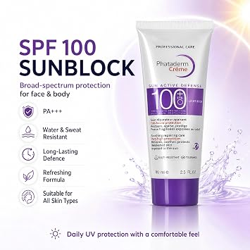 SPF 100 Sunblock Broad,Spectrum Sunscreen for Face & Body, PA+++ UV Protection, Water & Sweat Resistant, Long-Lasting Defense, Refreshing Formula, Suitable for All Skin Types