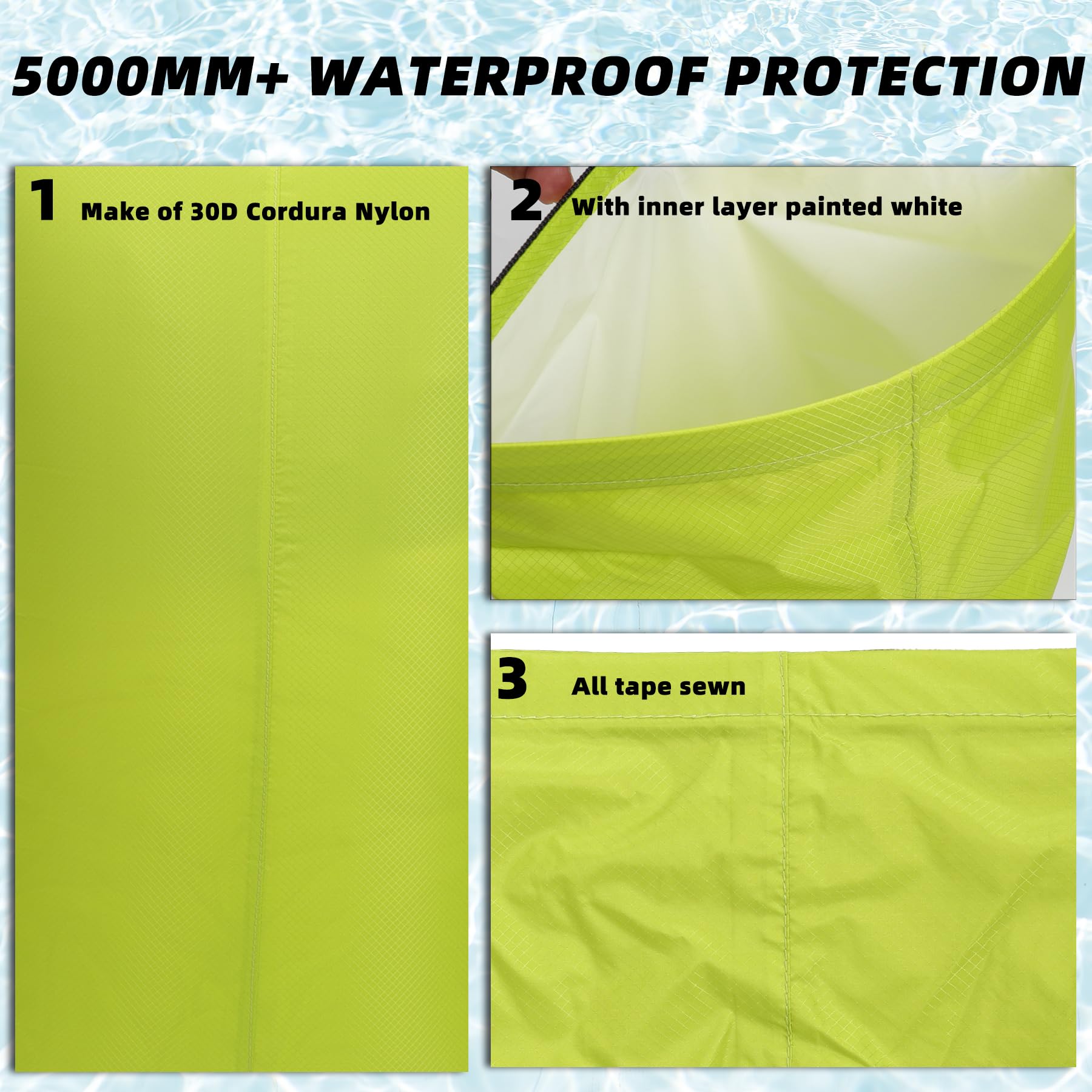 Desoto Waterproof Dry Bag - Roll Top Waterproof Backpack Sack Keeps Gear Dry, PU5000mm, for Kayaking,Boating, Hiking, Camping (Green, 10L)