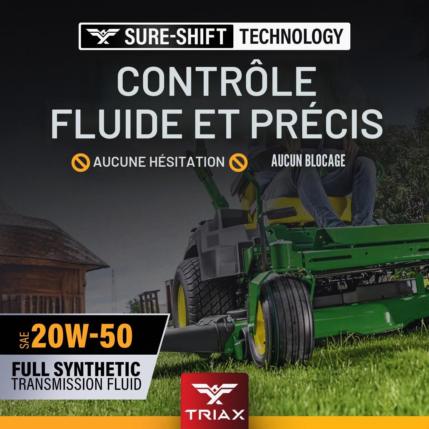 TRIAX Trans Zero 20W-50 Huile Synthétique pour Transmission Hydrostatique - Pour Tondeuses à Zéro Rayon de Braquage et Tondeuses Autoportées Zero Turn - Longue Durée et Protection Maximale 3.785 ltr.