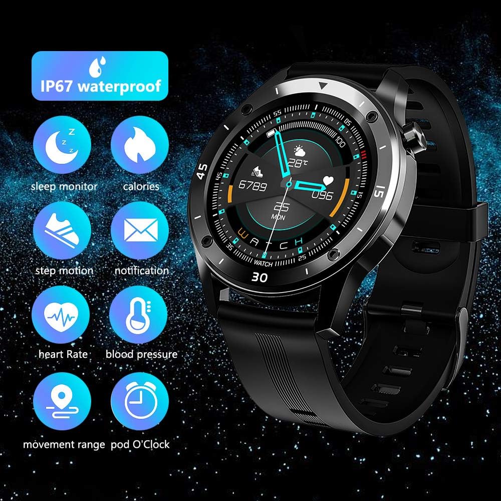 Gеt Chеар Prісе YCGSHOP Bluetooth Smart Watch for Android and iOS, IP67 Waterproof Fitness Tracker with Heart Rate Monitor, Blood Pressure Meter, Steps Counter, Calories Calculator, Sleep Monitoring for Men Women