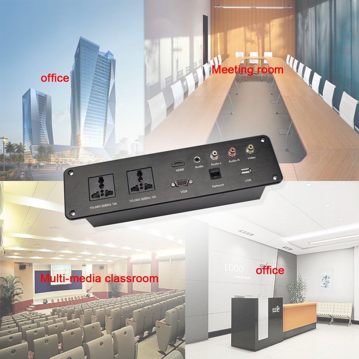 Bеѕt Dеаl 🛒 Multifunctional Tabletop Power Outlet Conference table cable cubby Socket for Countertops Worktop