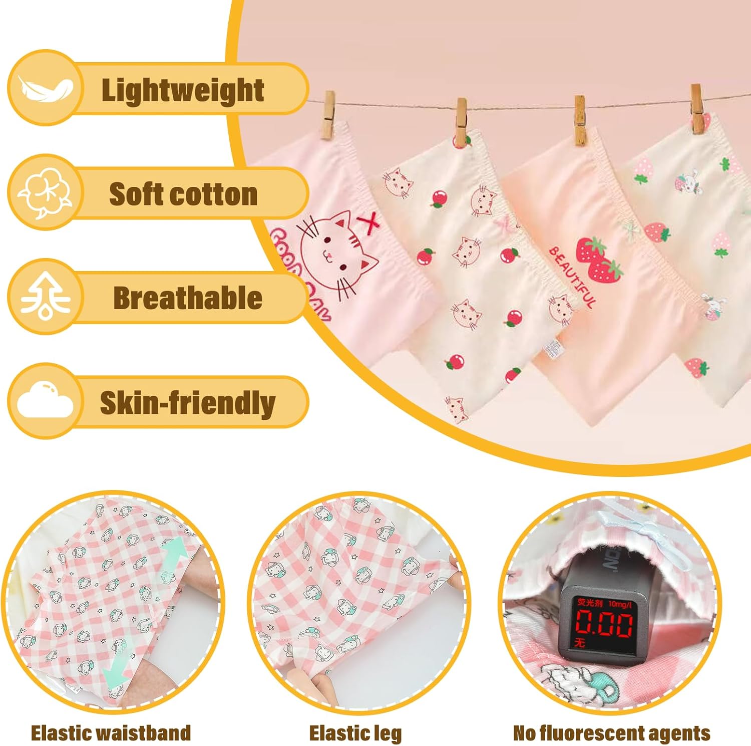 Little Girls Underwear Soft Breathable Cotton Panties with 8 Packs Toddler Panties Boyshorts 2-10 Years - Image 2