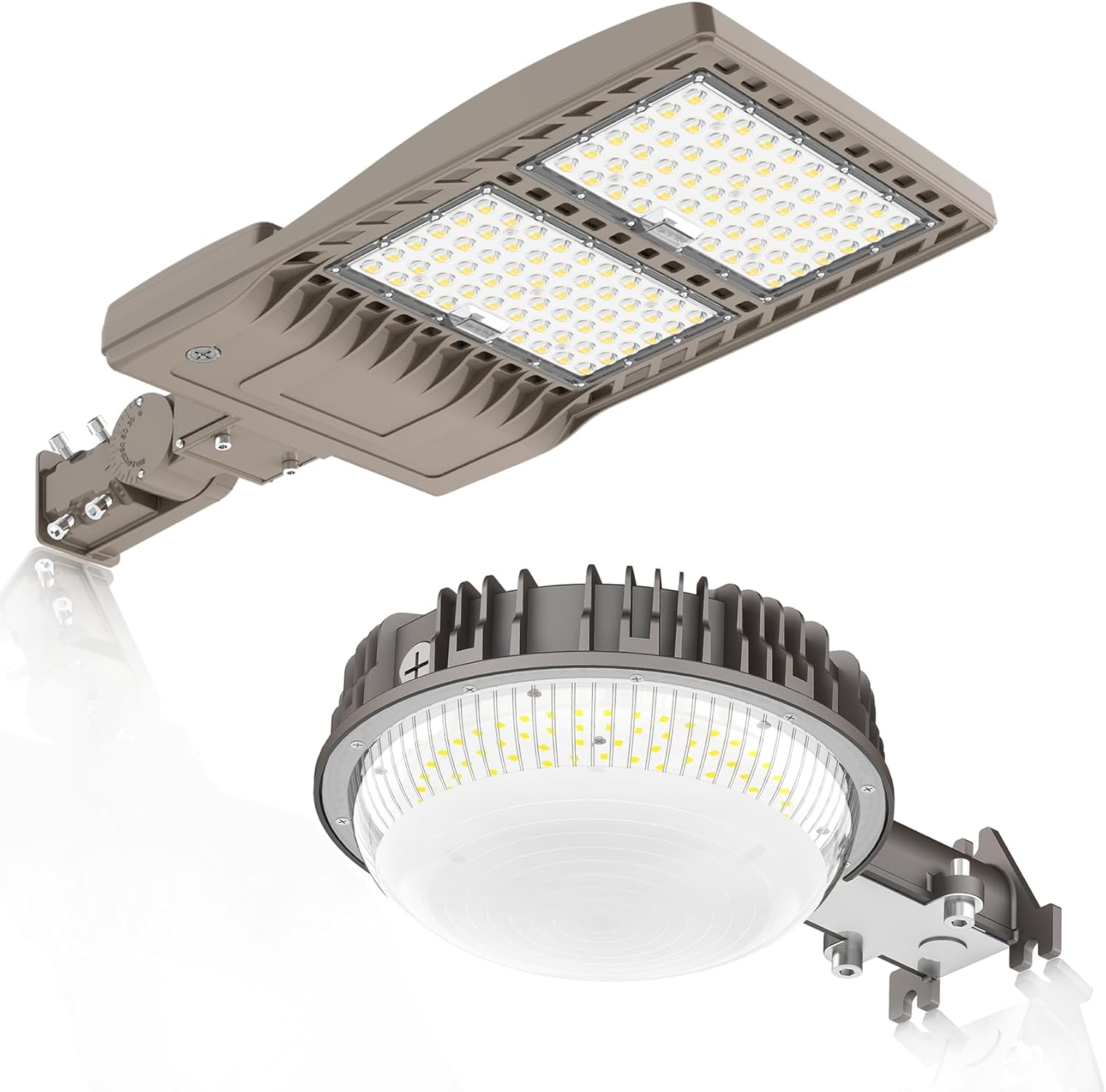 120W LED Barn Light & 320W LED Parking Lot Light with Dusk to Dawn Photocell, IP65 Waterproof Commercial Street Area Lighting for Farmhouse/Garage/Yard, AC100-277V