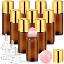 5 Pack Rose Quartz Roller Bottles for Essential Oils 50ml
