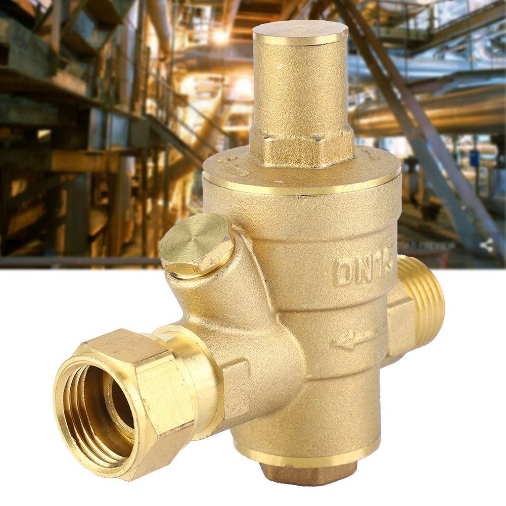 Limited Stock Pressure Reducing Valve, DN15 1/2inch Brass Water Pressure Reducing Valve 1/2 Adjustable Water Control Pressure Regulator Valve Thread