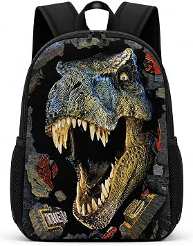 Dinosaur Backpack for Boys Aged 57 Jurassic T. rex Fan School Backpack, Waterproof Nylon Fabric 17" T. rex 9601