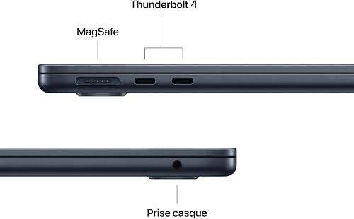 Apple MacBook Air 13 Pouces Portable avec Puce M5 : Conçu pour l’IA, Écran Liquid Retina 13,6 Pouces, Mémoire unifiée 16 Go, SSD 1 to, Caméra Center Stage 12 MP, Touch ID, Wi-FI 7 ; Minuit - 4