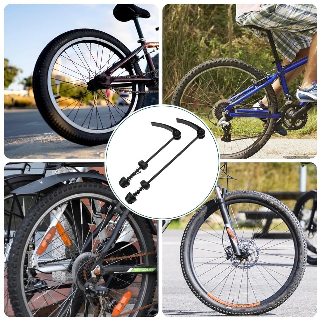 Sgancio Rapido per Bicicletta Set Mozzo Ruota Spiedini, 2 Pezzi, Leggero