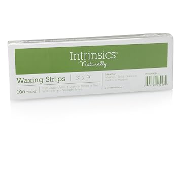 Intrinsics Professional Waxing Stripes 3 x 9 " Non-Woven Hair Removal Strips for Body & Face - 100 Stripes