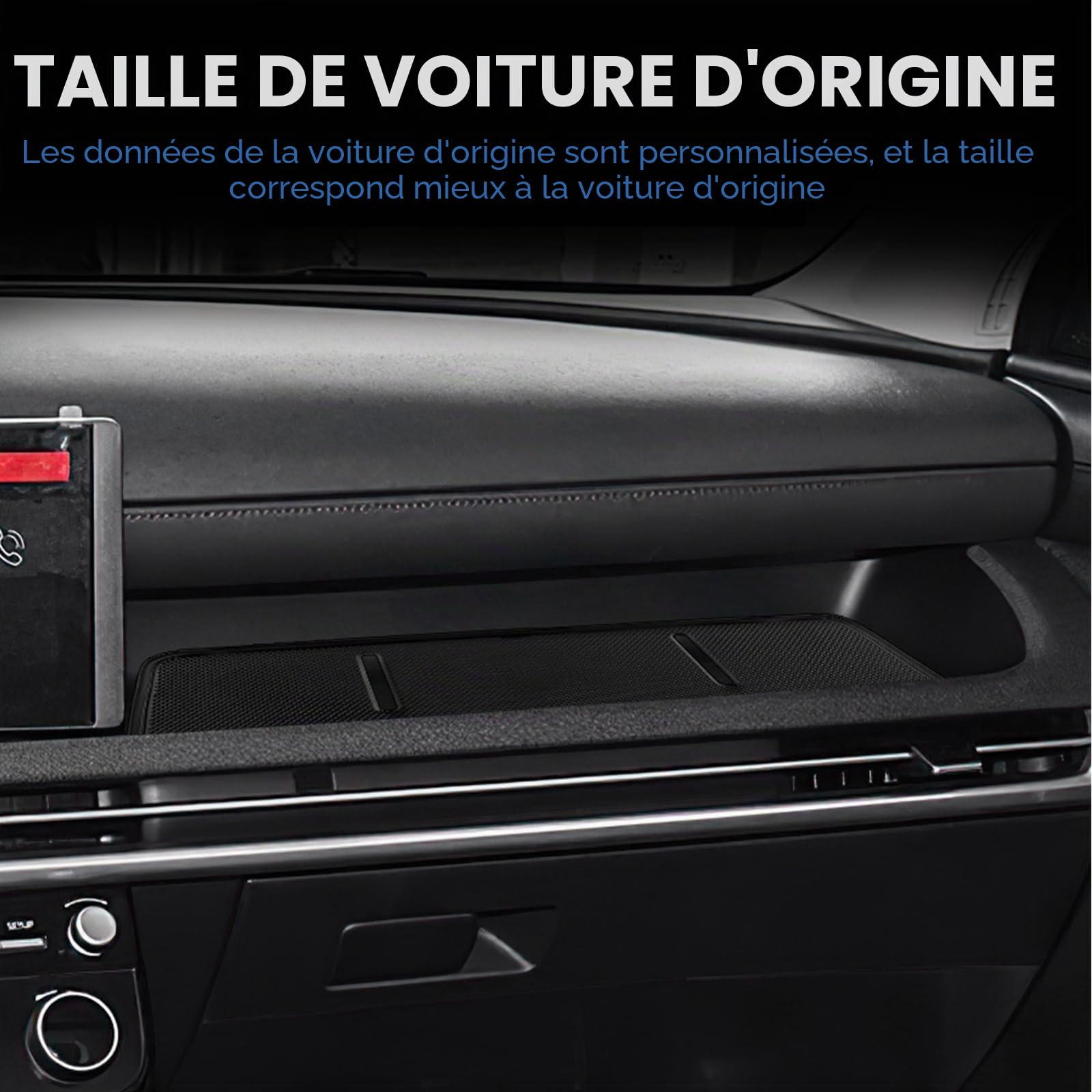 KUNGKIC Tapis Antidérapant pour Plateau de Siège Passager for Hyundai Tucson 2025 Accessories en Silicone Mat Rubber Mat (Noir)
