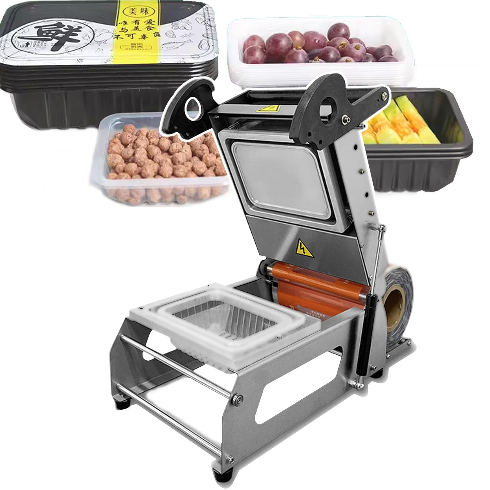 AYCDL Food Sealing Packing Machine, Commercial Sandwich Tray Heat Sealer,Takeaway Box Sealing Machine, for Vegetable Fruit Meat,110v-320mm