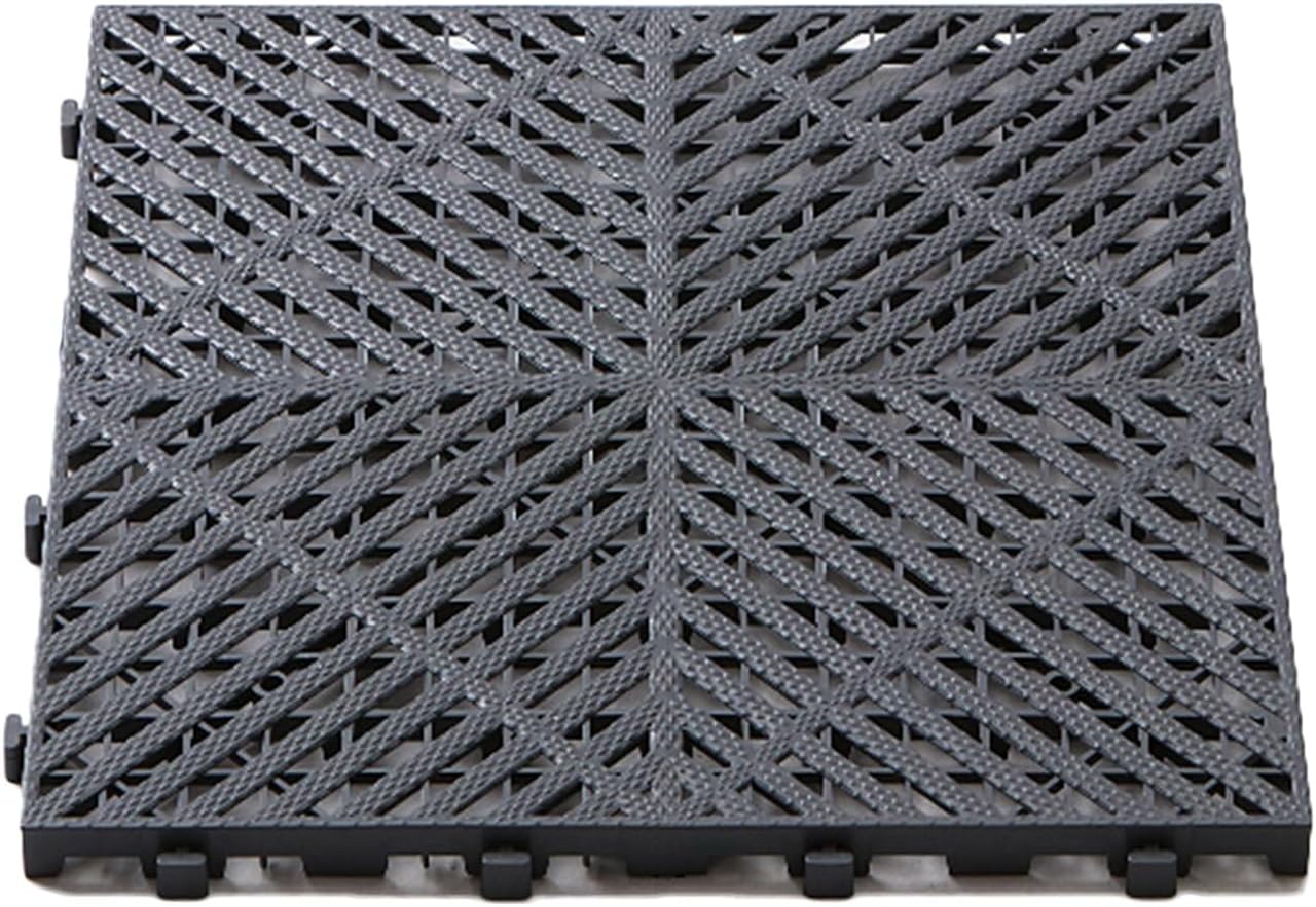 Interlocking Garage Floor Tiles - Heavy-Duty PP Cushion Flooring for Indoor/Outdoor, Non-Slip Splicing Mats, 11023 lbs Capacity, Blue (40x40x2cm, Set of 4)