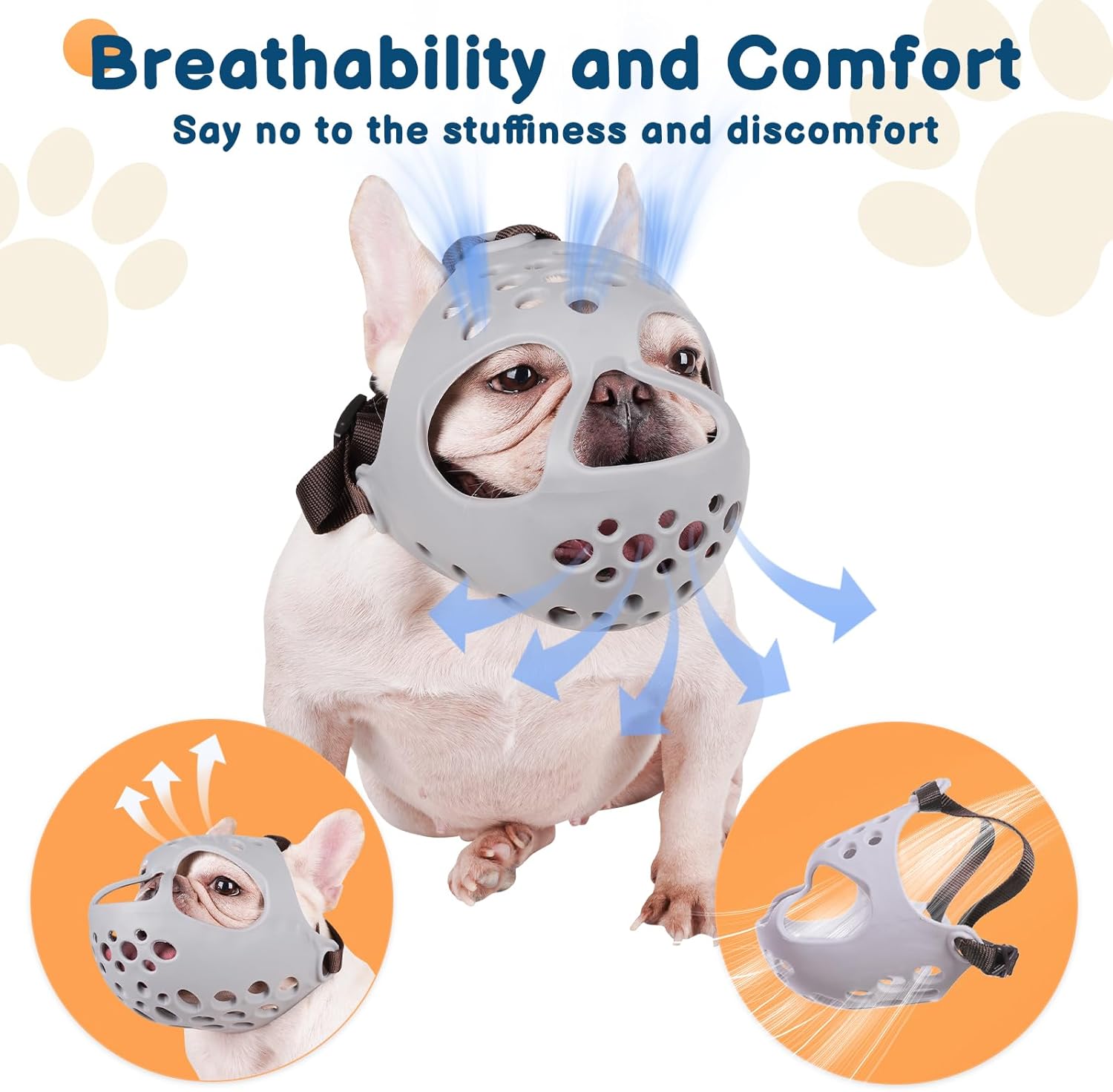 BARKLESS 犬用口輪 短鼻犬用 ソフトシリコン口輪 噛む 舐める フレンチ 