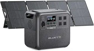 BLUETTI ポータブル電源 ソーラーパネルセット AC180 1152Wh/1800W 200Wソーラーチャージャー 太陽光発電セット APP遠隔操作 自動切替機能付き 電力リフト機能付リン酸鉄 蓄電池 デュアル急速充電 純正弦波 MPPT制御 家庭アウトドア両用バックアップ電源 キャンプ/車中泊/防災グッズ/地震停電時に非常用電源 11台デバイス同時充電可 50Hz/60Hz対応