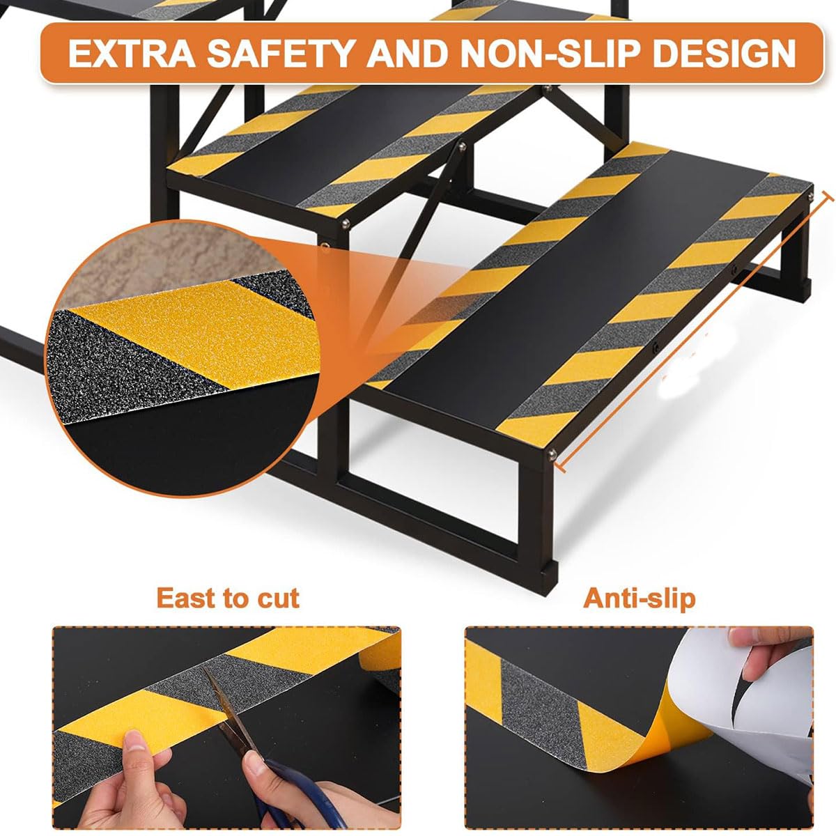 Escalones de RV con Pasamanos, Escalera de 2/3 Escalones para BañEra de Hidromasaje con Pasamanos, Escaleras PortáTiles para Caravana, Escaleras de Casa Rodante, Escaleras de Casa,3 Steps