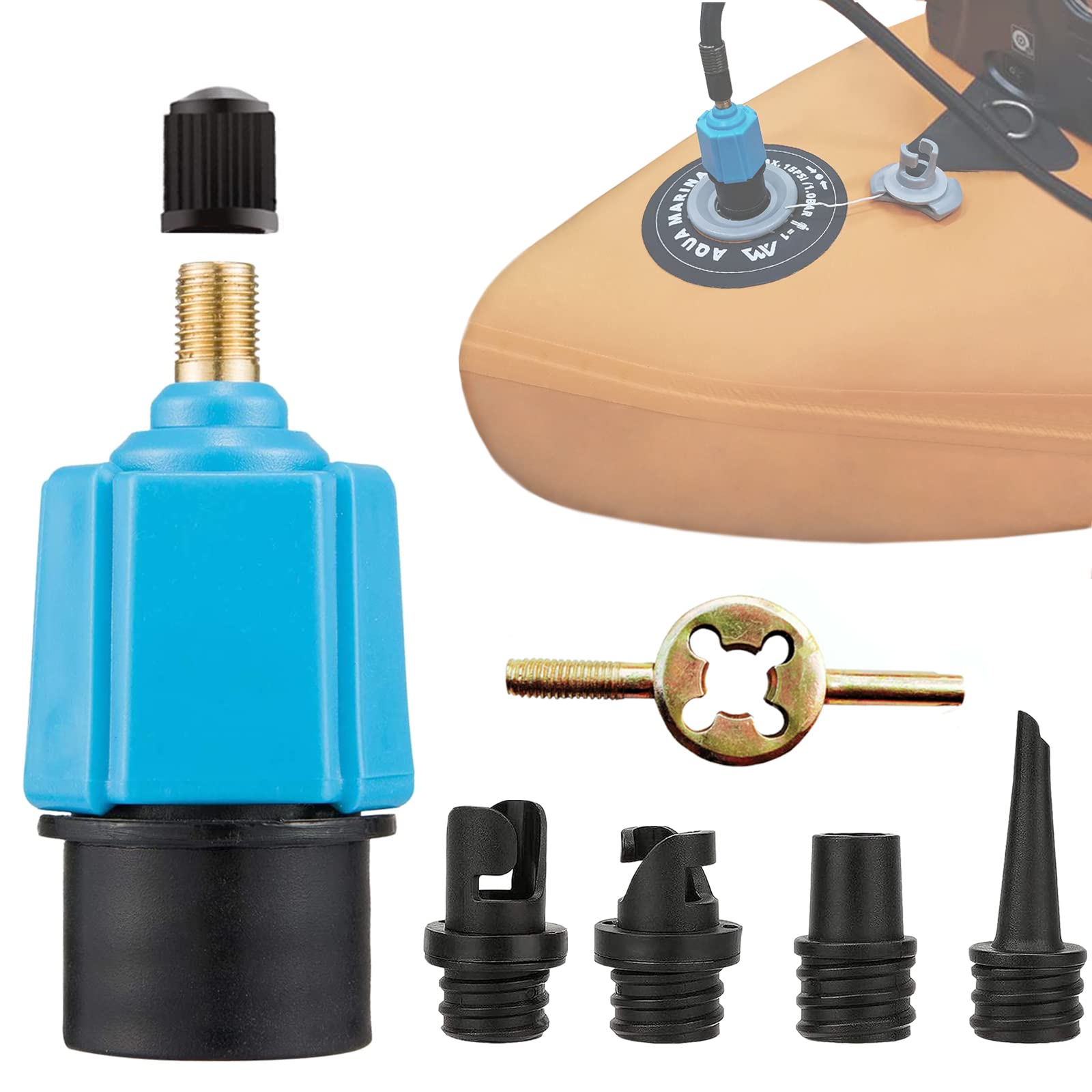 Buy Paddle Board Pump Adapter with 4 Nozzles, SUP Pump Air Pump Converter Adaptor Inflatable