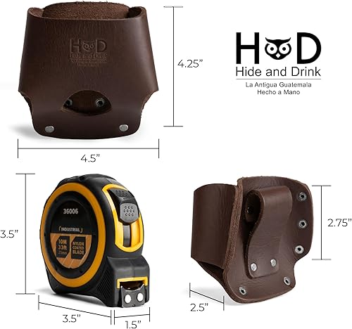 Miniatura 4 de Hide & Drink, Soporte grande para cinta métrica, funda para herramientas con trabilla para cinturón fácil para manitas, carpinteros, electricistas,