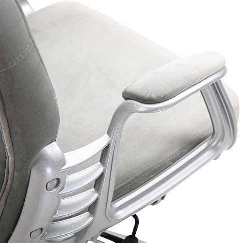 Miniatura 9 de Vinsetto Silla de oficina en casa de terciopelo, silla de escritorio con botones copetudos con reposabrazos acolchados, altura ajustable y ruedas