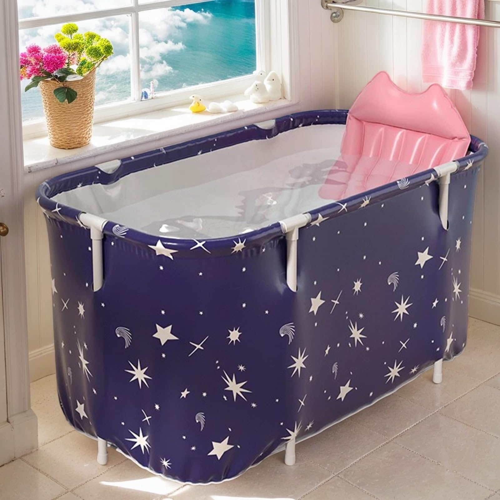 Klappbare Badewanne - Tragbare Wanne Für Erwachsene - Rechteckige Badeeimer für Erwachsene Kinder Alltag Reise Camping Outdoor Badezimmer