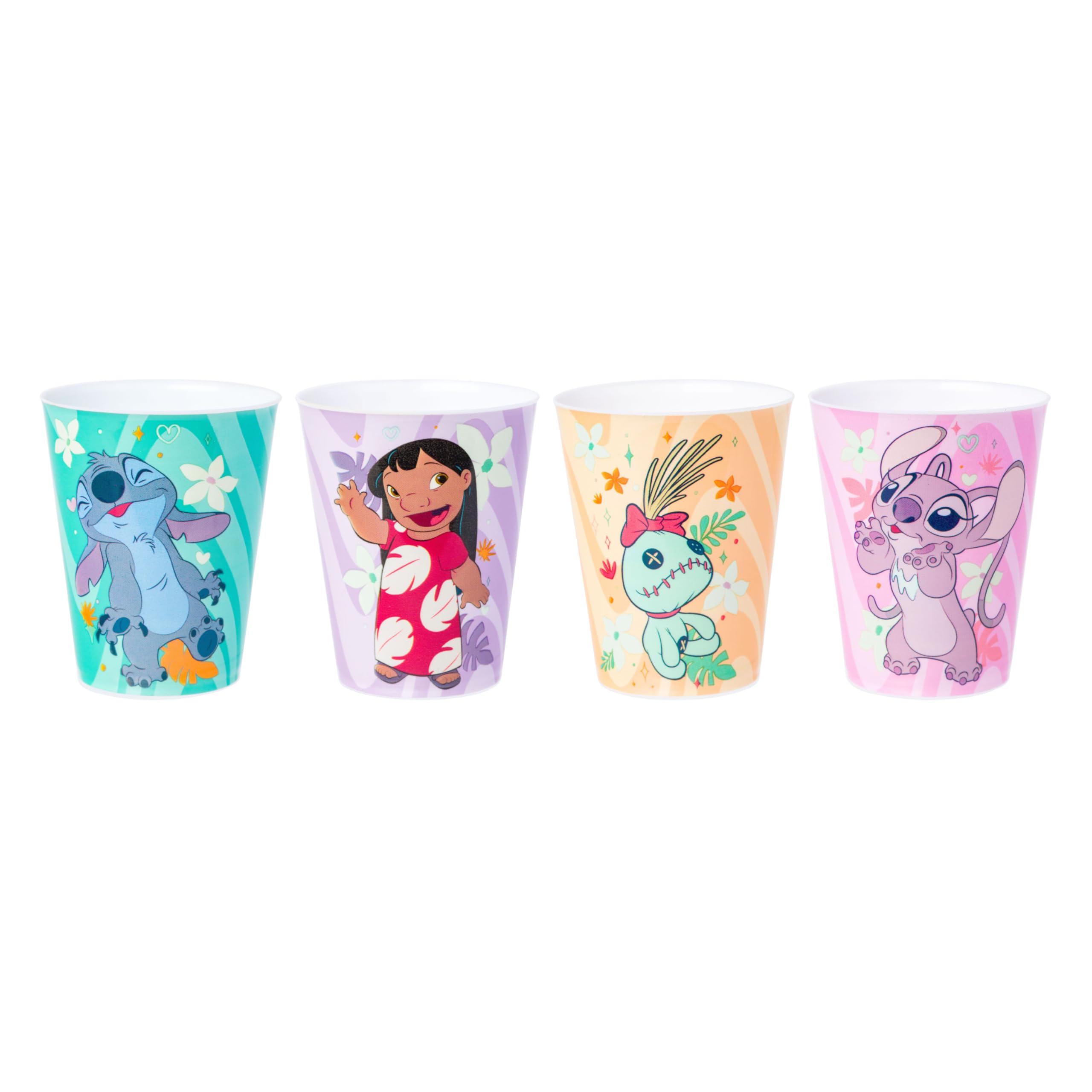 Silver Buffalo Disney Lilo and Stitch, 4 Pack Mini Plastic Cup Set, 1.5oz
