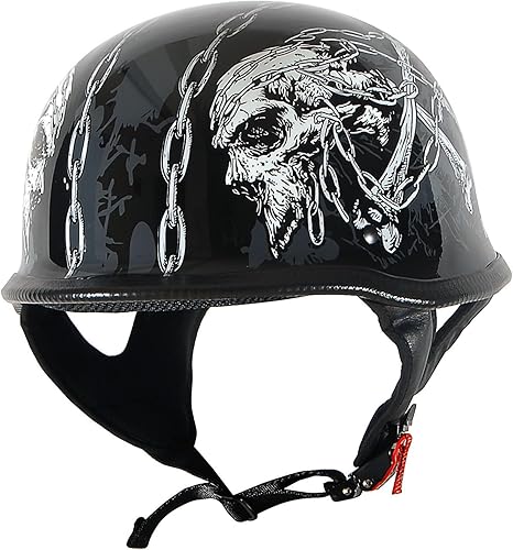 Miniatura 3 de 1Storm Novelty Motorcycle Helmet Open Half Face German Style DOT Approved HKY602