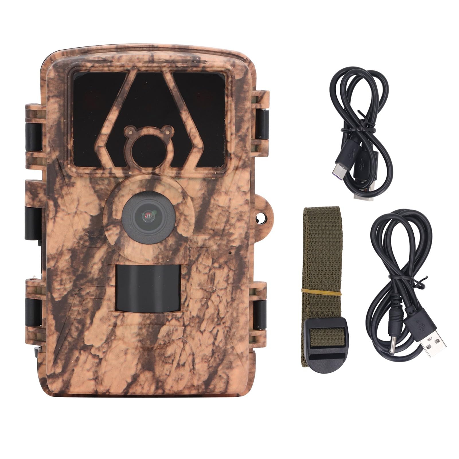Yunseity Trail Camera, IP66 Waterproof 4K 60MP Mini Game Camera with 120° Wide Angle, Night Vision, Hunting Camera Deer Camera for Wildlife Monitoring