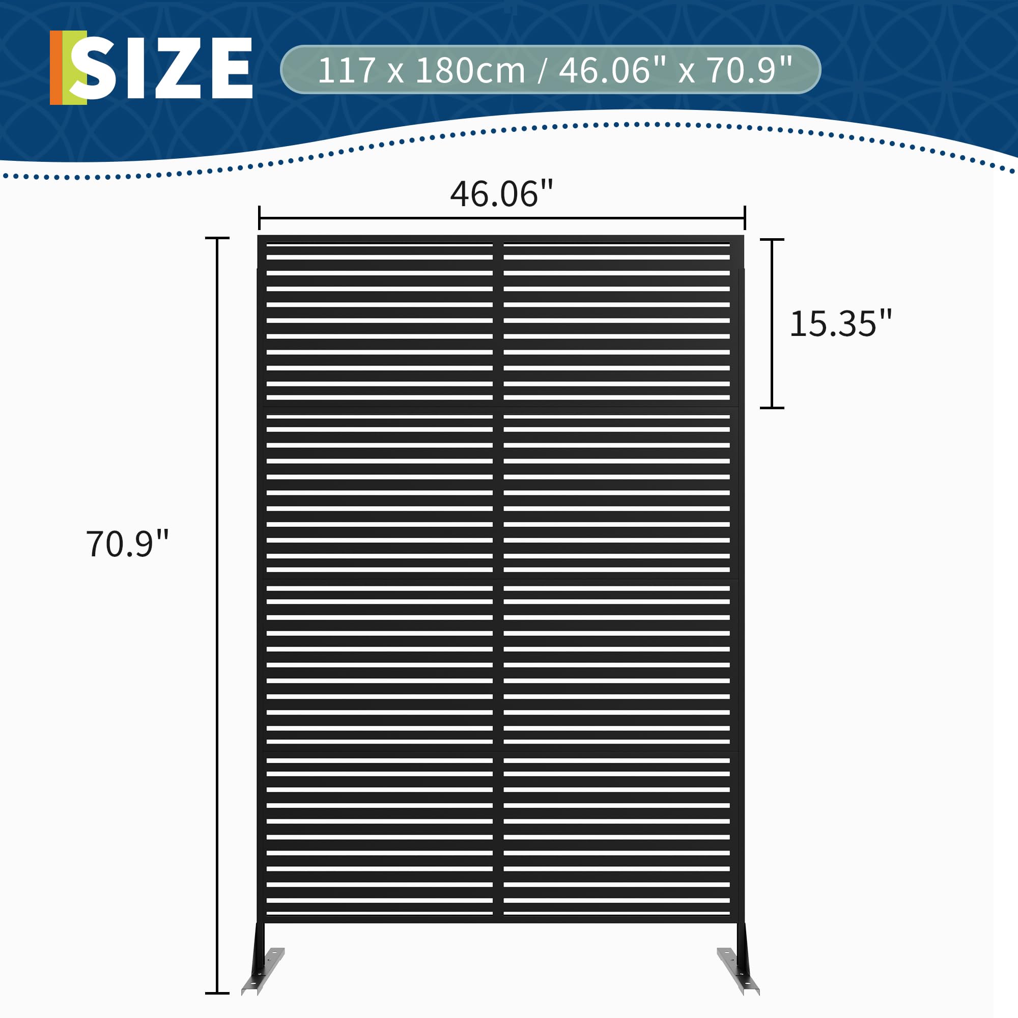 Garveelife Metall Gartenzaun 180x117cm Schwarz, Rostfreier Steck-Beetzaun