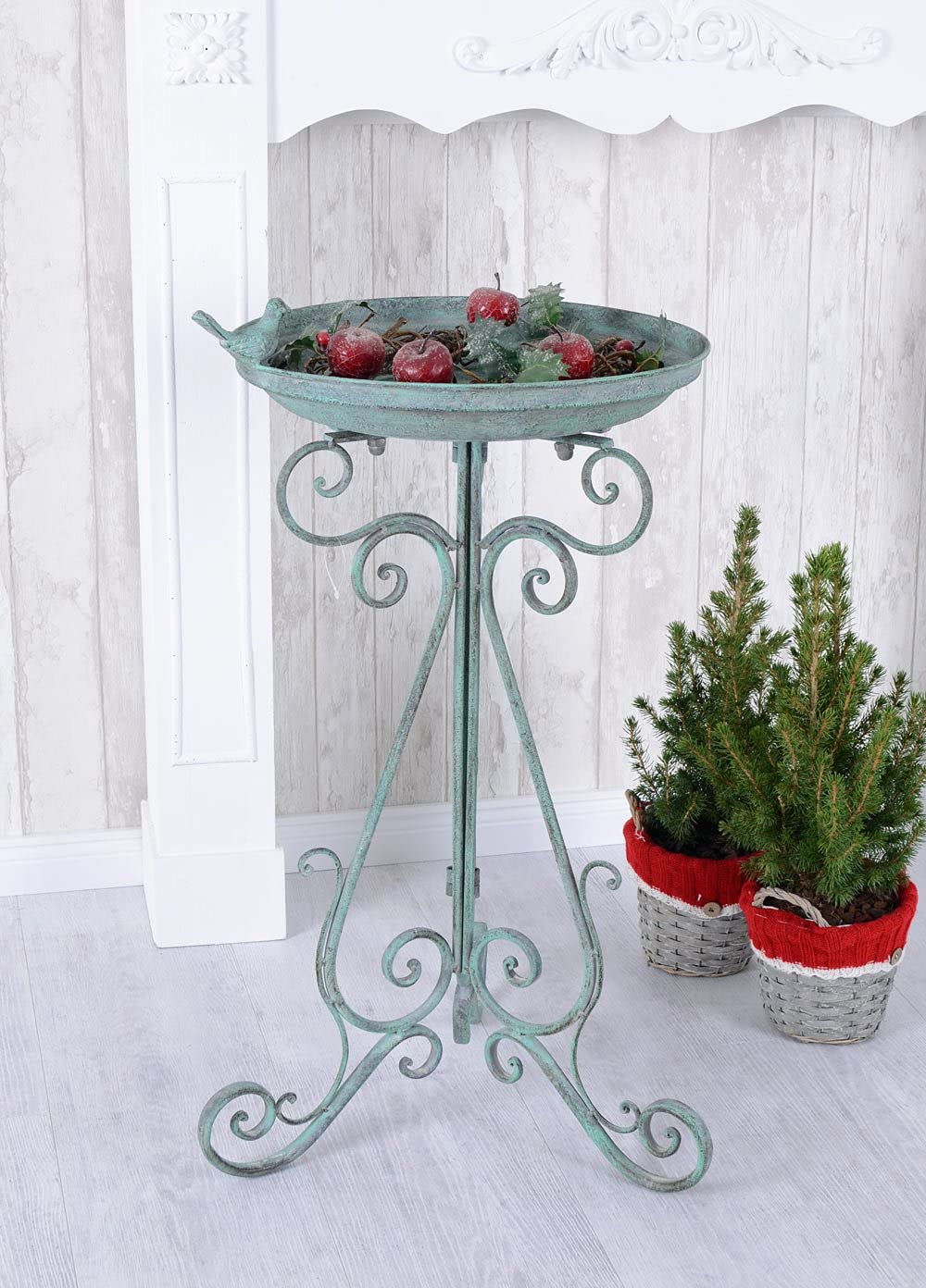 Vogeltranke Vintage Schale Metallschale Vogelbad Landhausstil Garten aja086 Palazzo Exklusiv