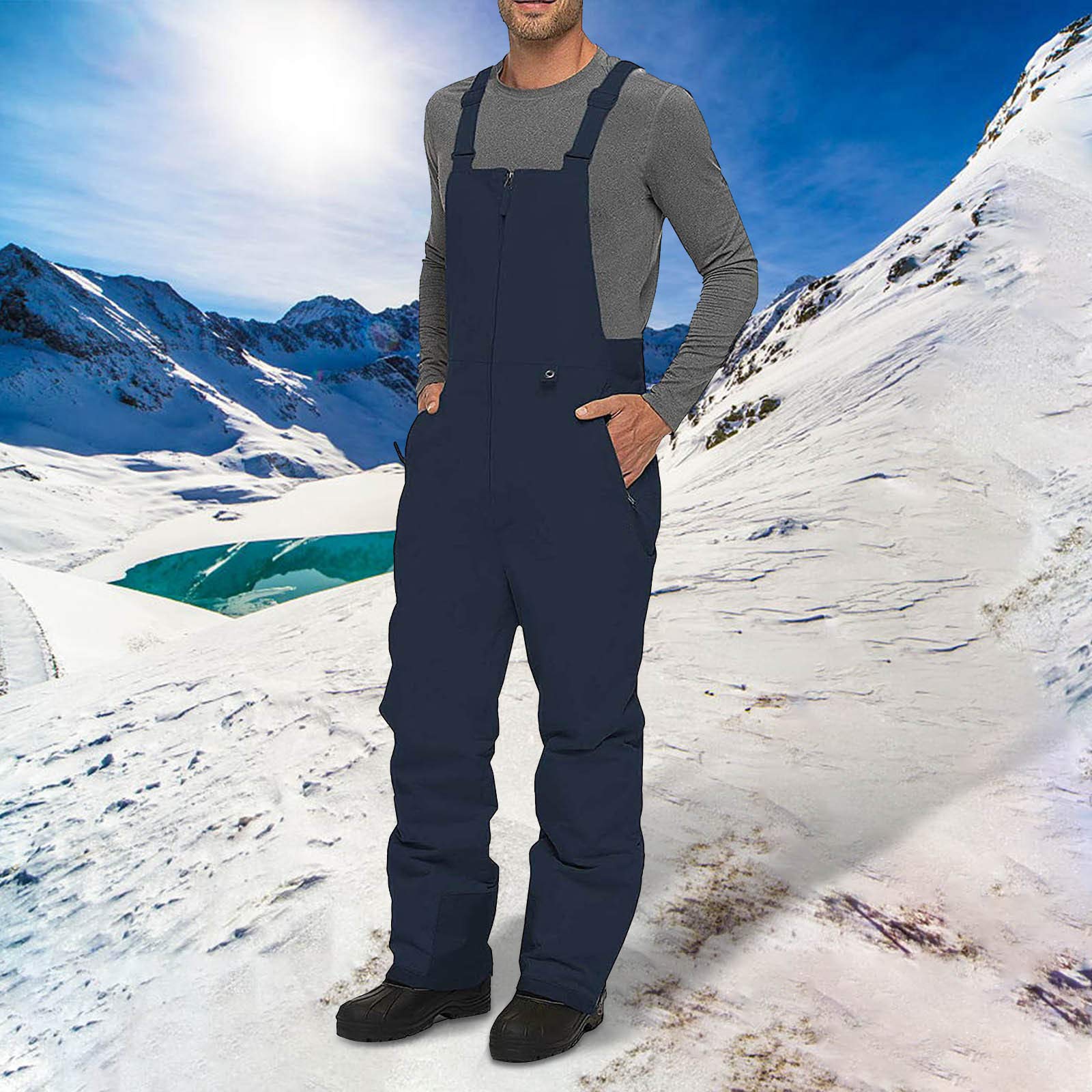 Salopette de ski imperméable pour homme – Pantalon de neige respirant, coupe-vent, respirant, résistant à l'eau pour le ski, le snowboard et les sports d'hiver