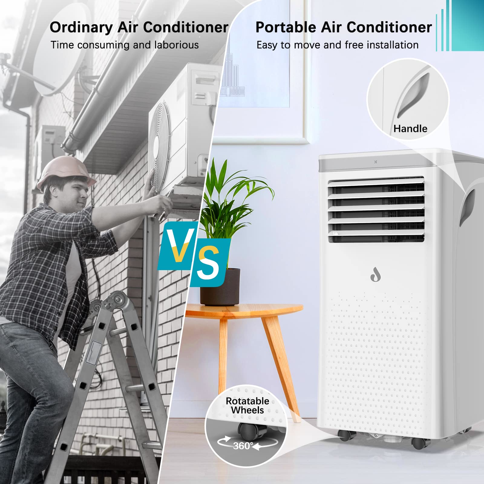 Buy 8,000 BTU Portable Air Conditioner/ 3 in 1 AC Portable for Room to