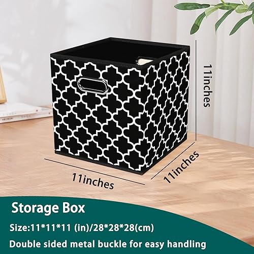 Vista 138 de Cubos de almacenamiento plegables negros, caja de almacenamiento de tela, cestas organizadoras con asas dobles para organizador del hogar