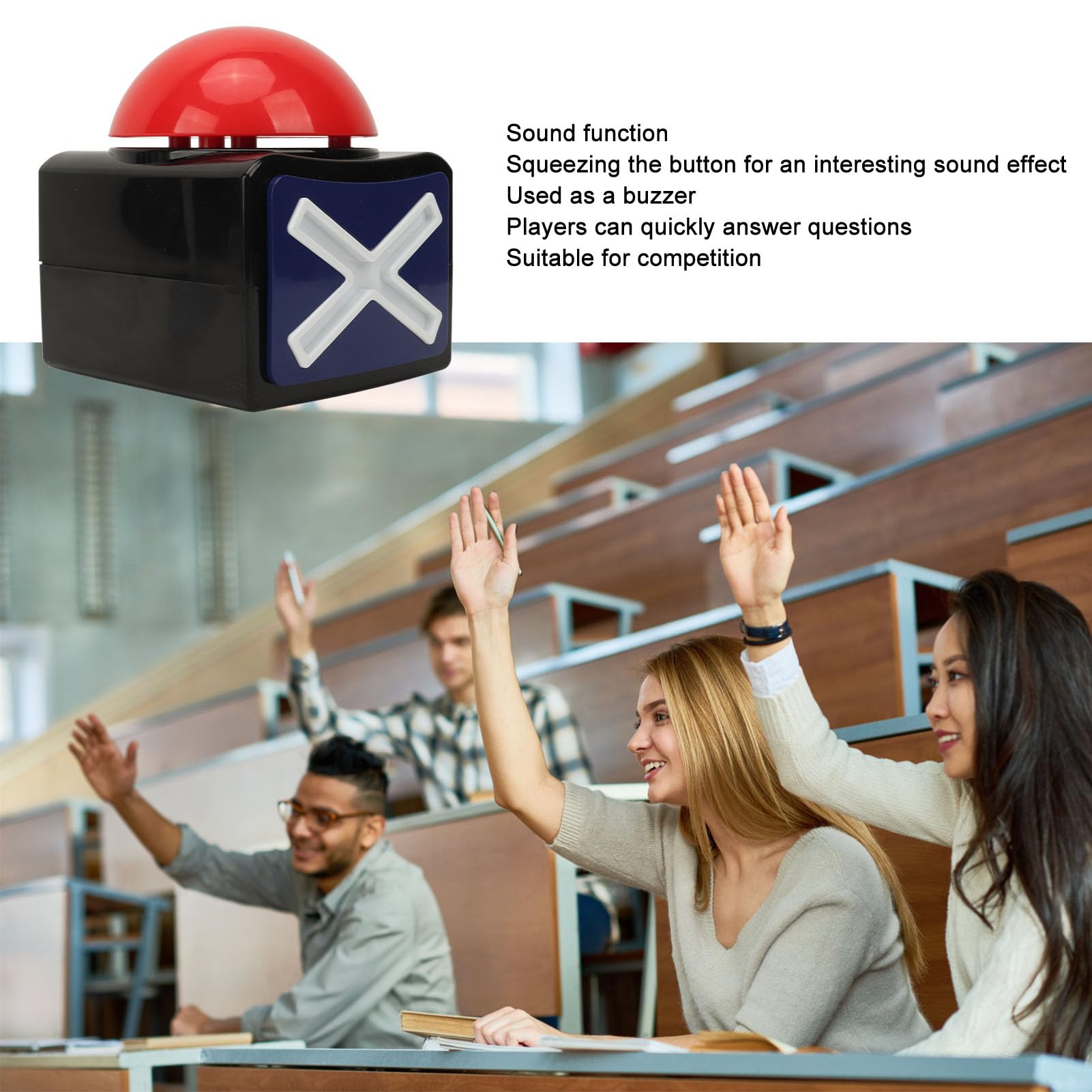 Dilwe Game Buzzer, Funny Sound Button with Loud Sounds for Party Competition Large Pressing Button - Image 4