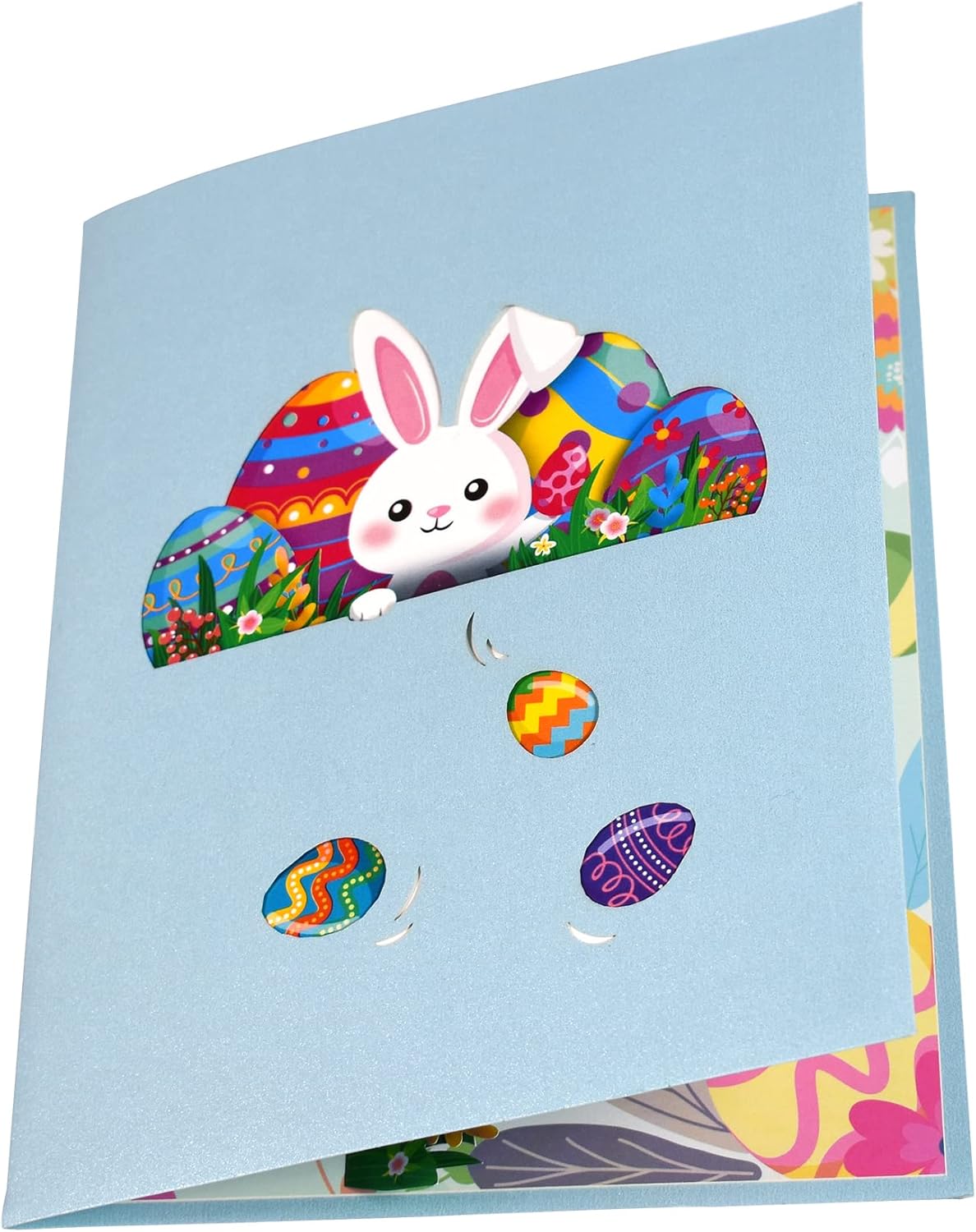 Easter Pop Up Card for Kids, 3D Easter Bunny and Egg Greeting Card, Cute Easter Card for Children with Envelope, Funny Spring Easter Gift for Son Daughter
