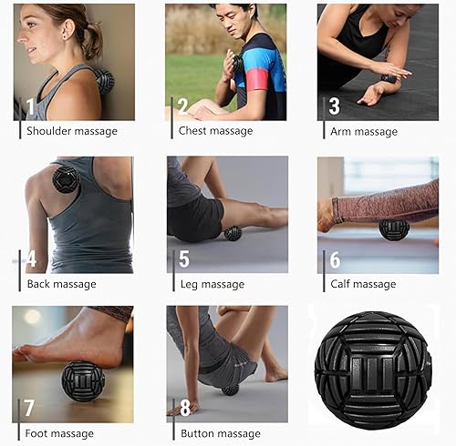 Miniatura 7 de Tetop Fitness - Pelota de masaje muscular, 3.15 pulgadas, pelota de terapia para masaje de puntos de activación, liberación miofascial, pelota de