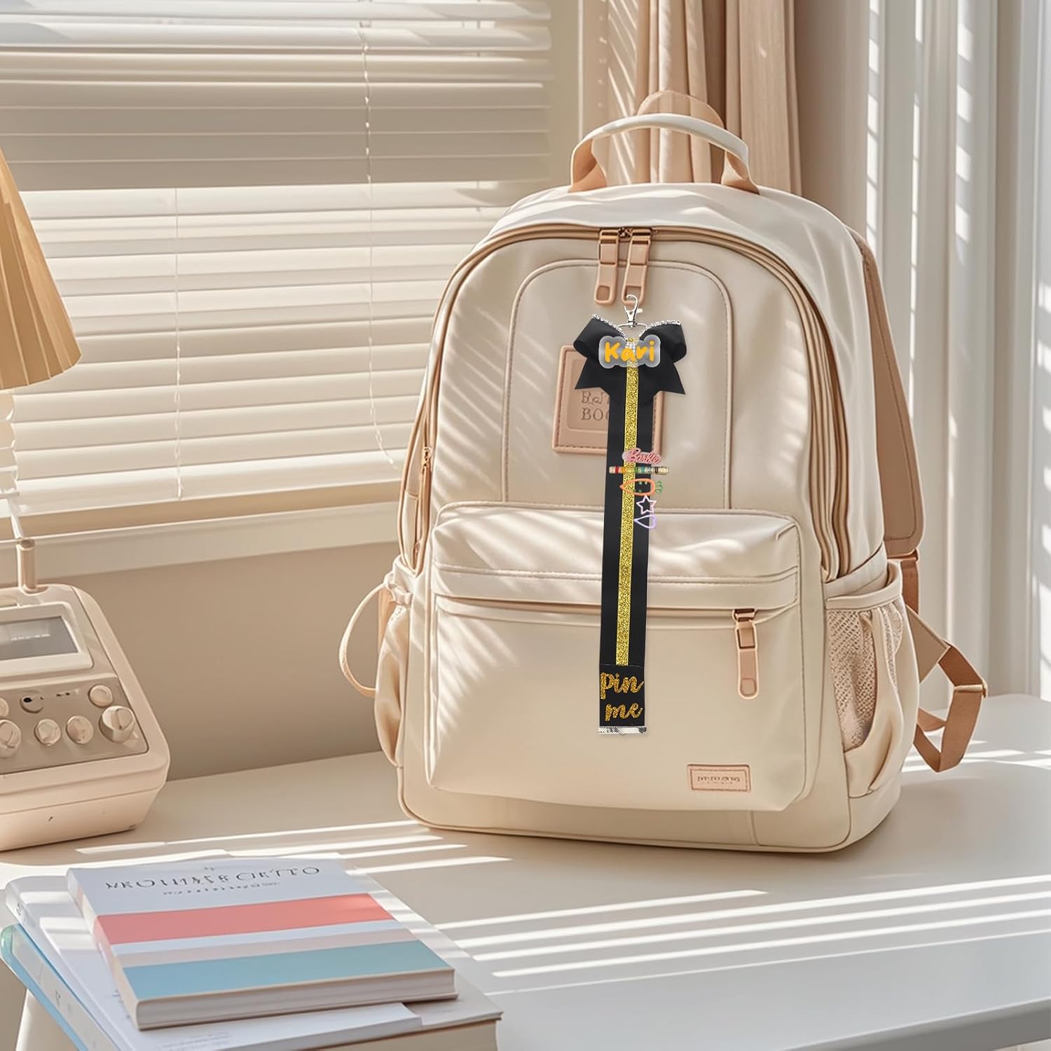 Cheer Pin Me Ribbon Keychain for Backpack, Glitter Cheerleader Keychain Pin Strap Cheer Pin Holder Cheerleader Gifts - Image 6