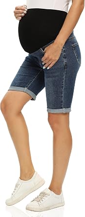 Foucome Women's Materntiy Bermuda Jean Shorts