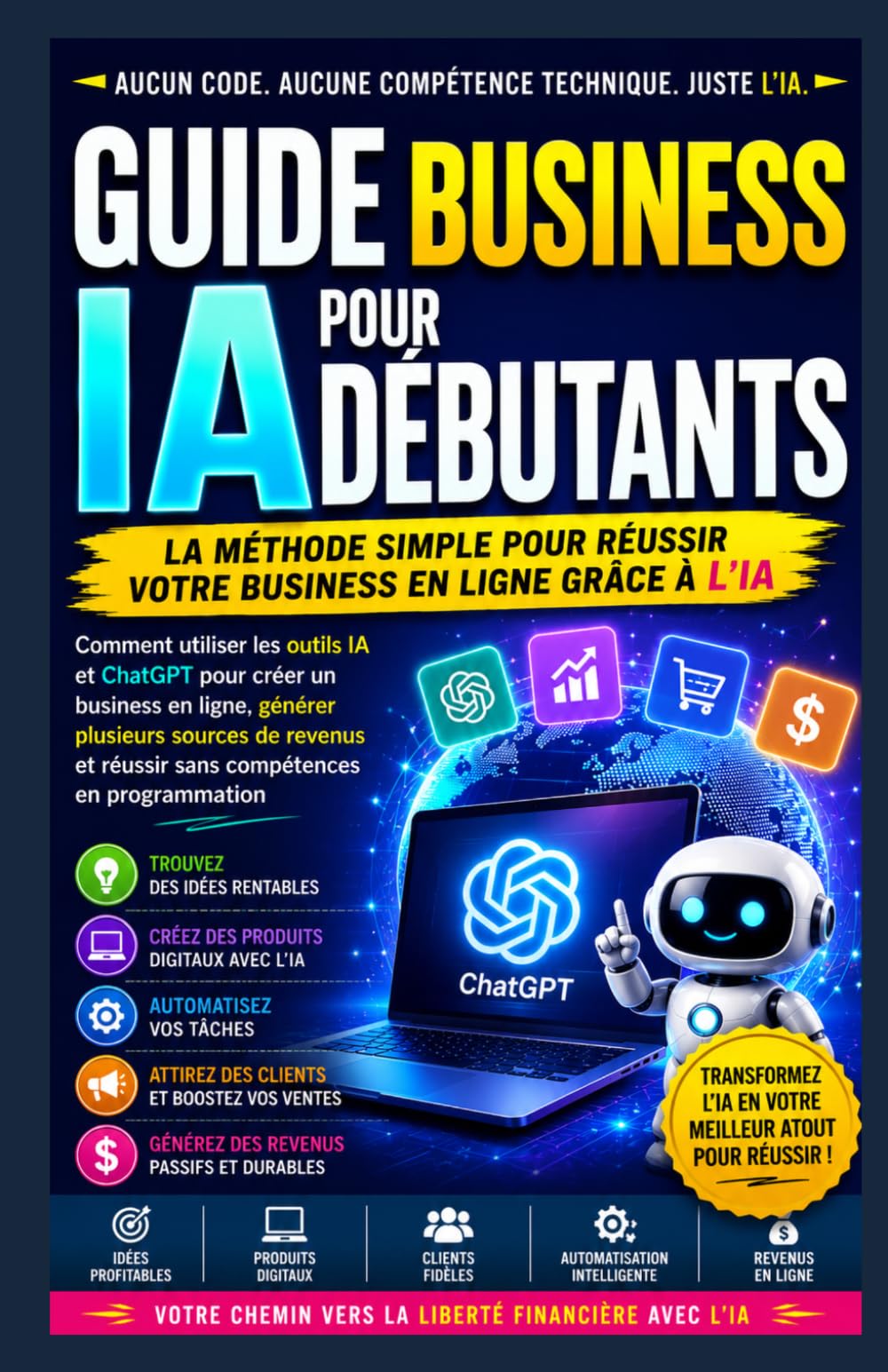 Guide d'affaires IA pour débutants: Comment utiliser les outils d'IA et ChatGPT pour Démarrez une entreprise en ligne sans Codage ou compétences techniques