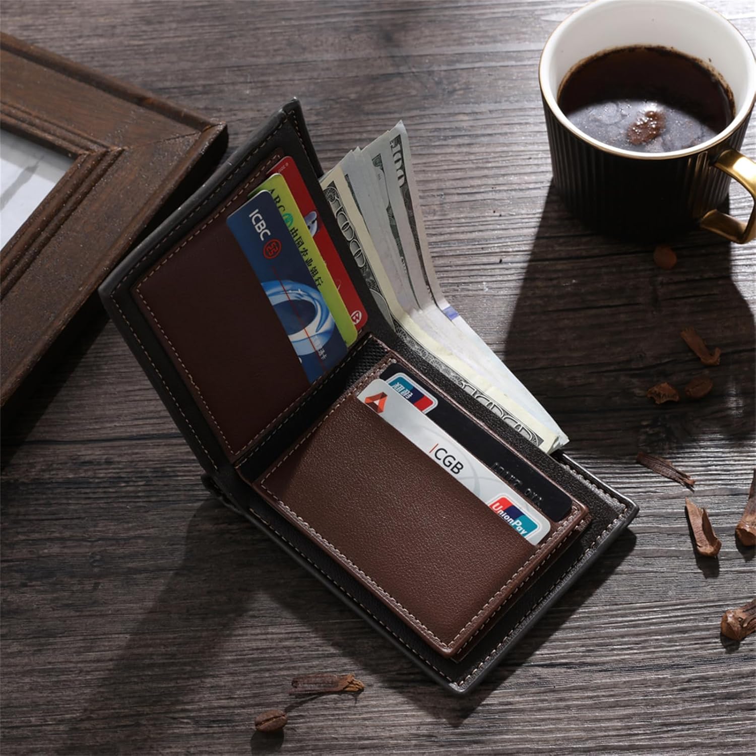 Mens Wallet - Gift for Boyfriend or Husband - Personalized Wallet Gift for Him Birthday Christmas Anniversary Valentine's Day