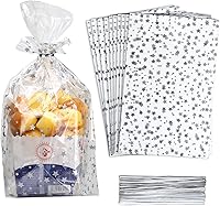 Vista 41 de COQOFA 100 piezas de bolsas de celofán transparentes para regalos con forma de corazón dorado de 17,78 x 30,48 cm, bolsas de fiesta, para caramelos