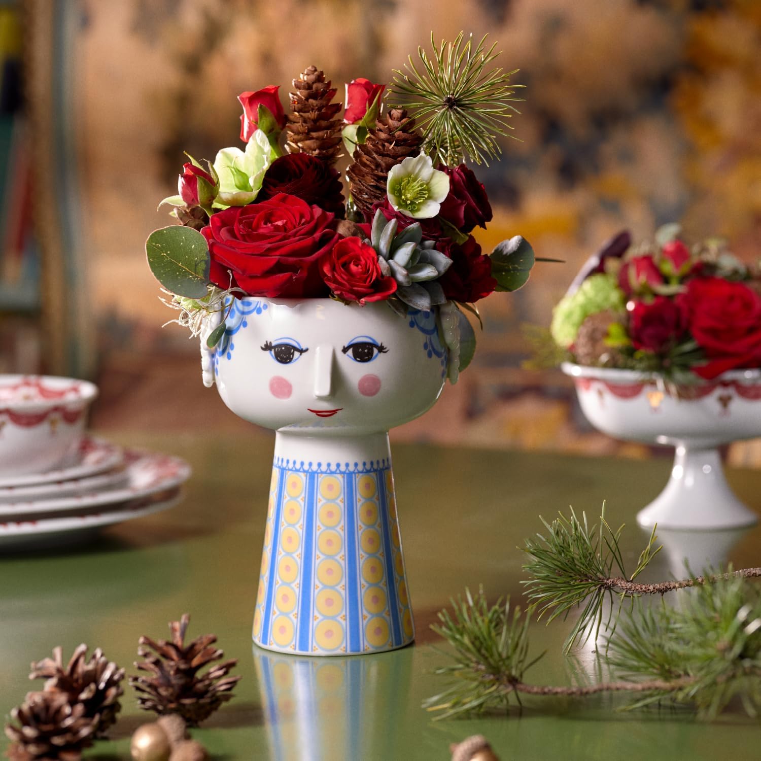 Bjorn Wiinblad Eva Vase, Light Blue, 7.3" H x 4.9" D, Gift Box Included