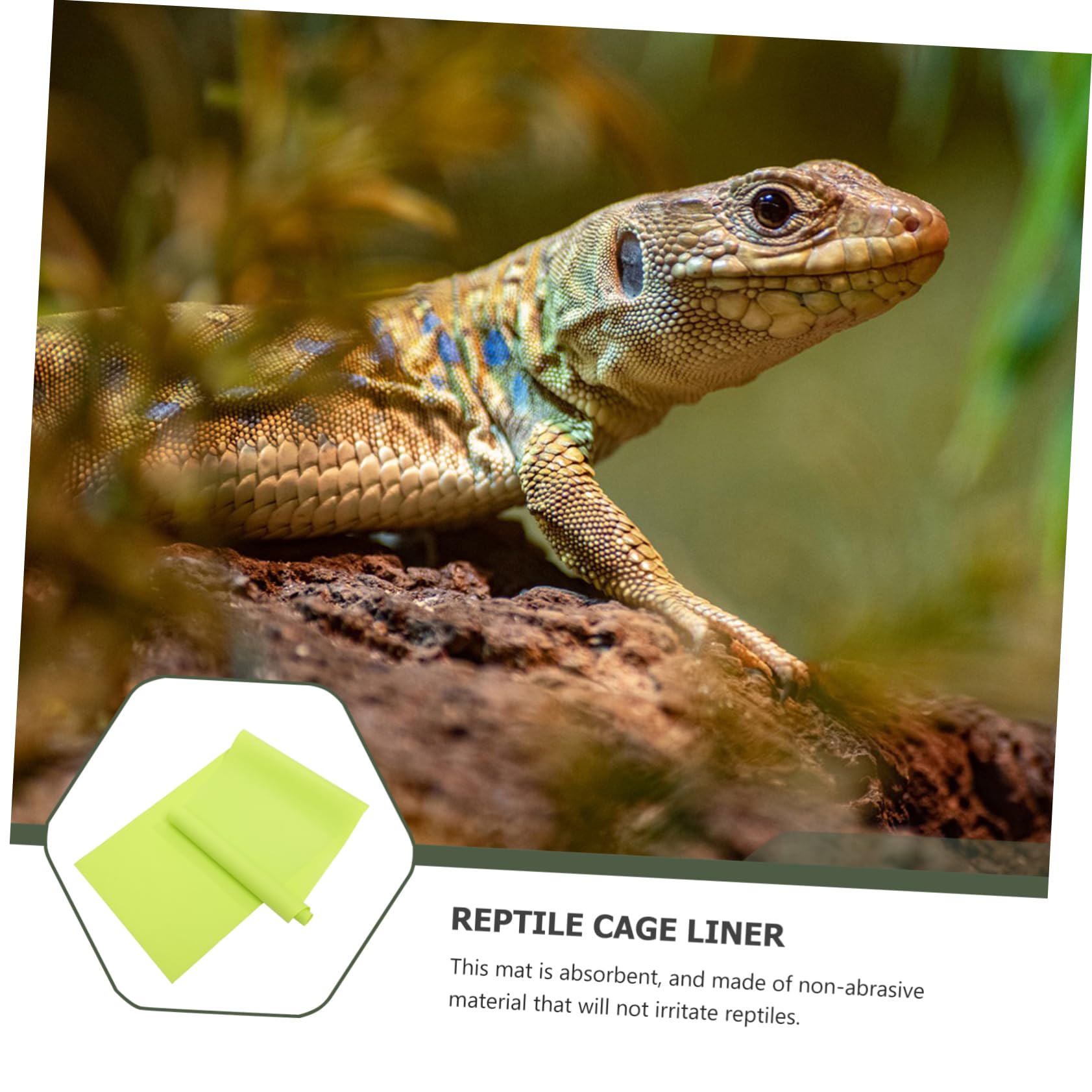 Parliky 40 Gallon Gecko Tank Accessory Reptile Carpet Mat Waterproof Bedding Liner for 2pcs Reptile Hide Cave Floor Bedding