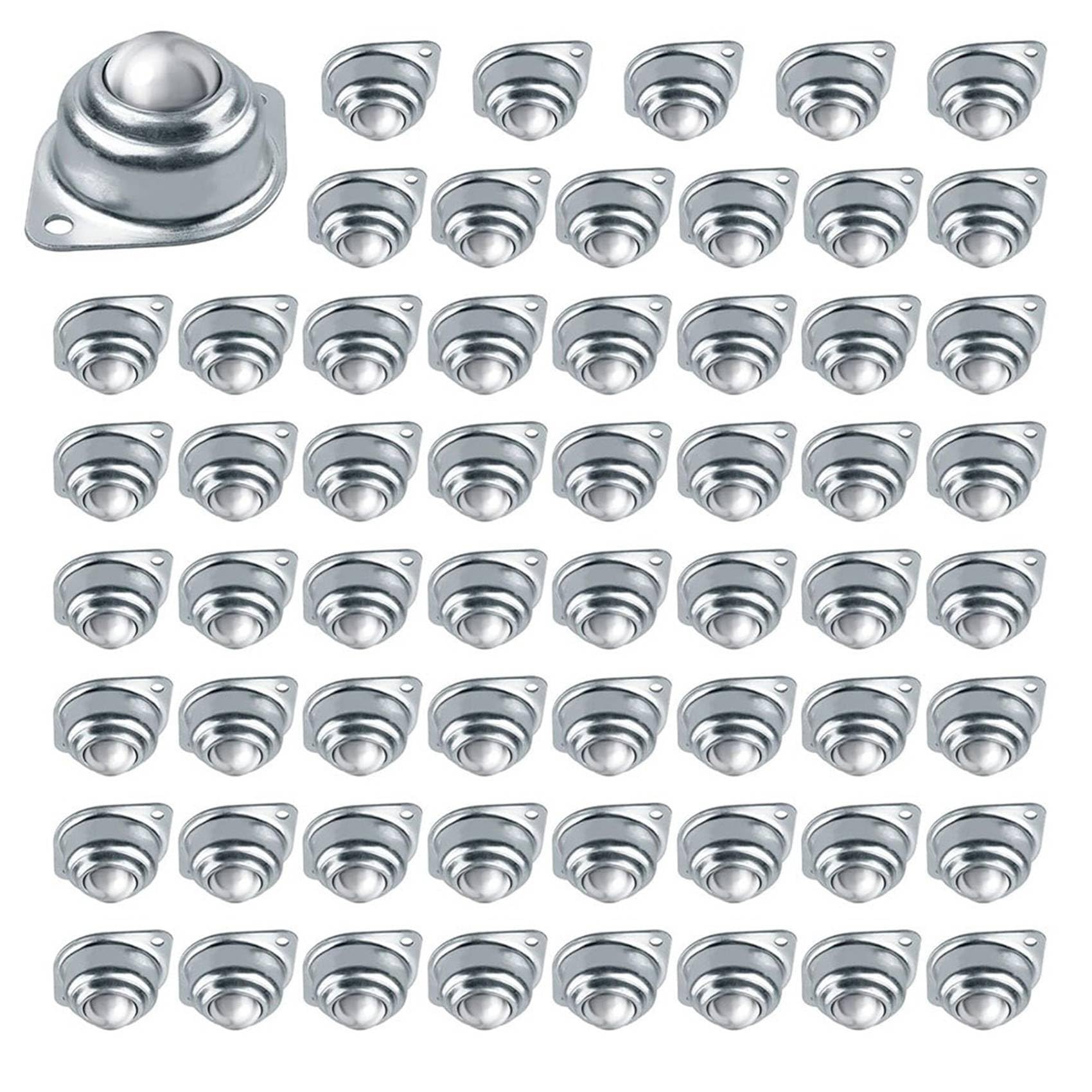 Jnchdghwa As Shown 120Pcs Roller Ball Transfer Bearing, 1 Inch Carbon Steel Ball Casters, Mounted Ball Transfer Unit Universal For Conveyor