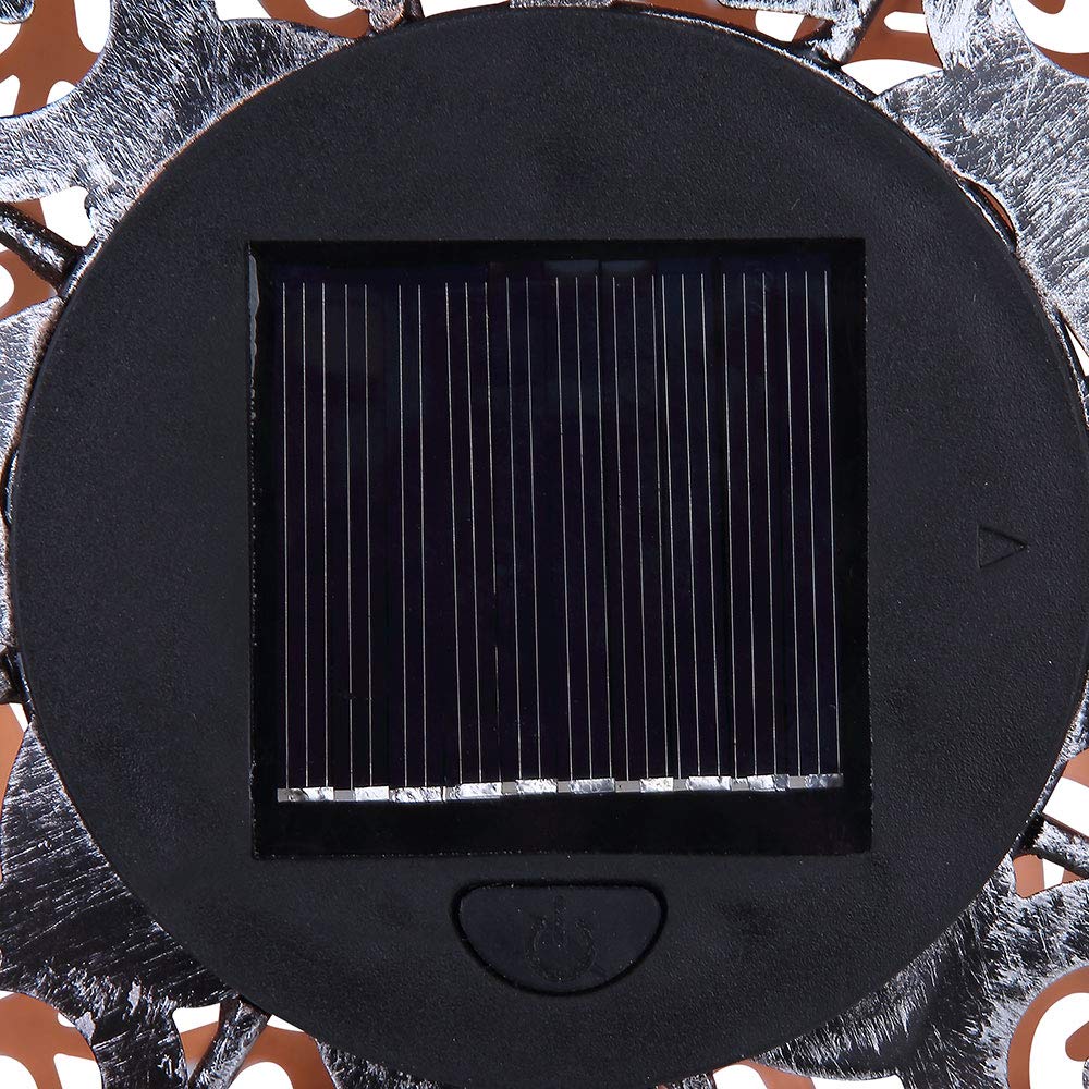 Solarleuchte Windlicht Solar Garten Kugel orientalsichLED Steckleuchte IP44, Erdspitz, Metall Muster antik silbergrau, 1x LED 3000K, DxH 40x50 cm