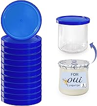 Oui Yogurt Jar Lids-12 pack Oui Lids for Yoplait Yogurt Container,Sealed against leaks lids for oui yogurt jars Blue…
