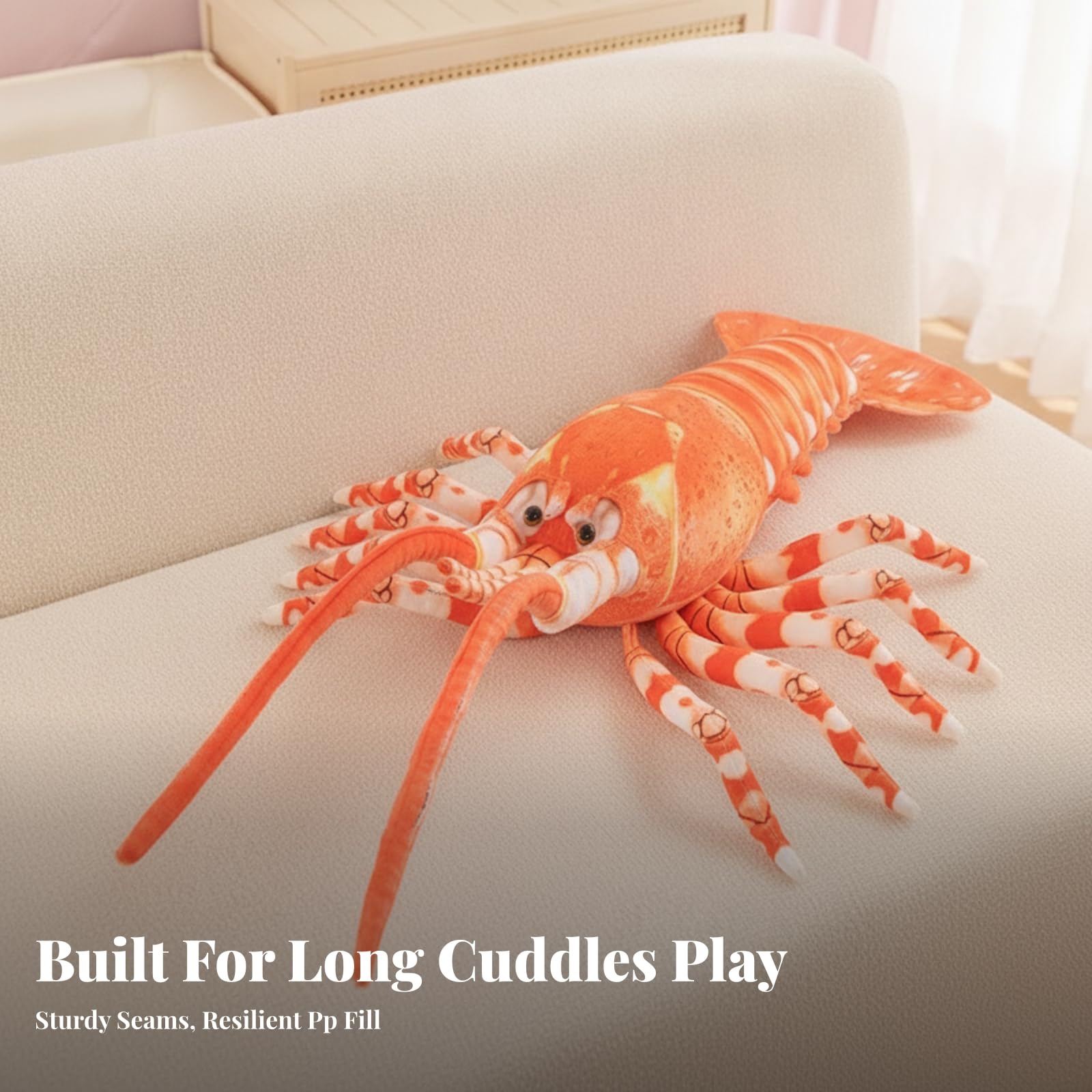di Peluche Morbido | Aragosta di Peluche, Lavabile, per area giochi, Camera da Letto, 70CM, Aragosta