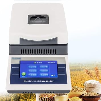 Digital Touch Screen Fast Lab Moisture Analyzer Tester Halogen Moisture Meter, 50g/0.005g 0.02% Readability, 50-180C Temperature Control, for Powder/Tea/herb/Food/Meat