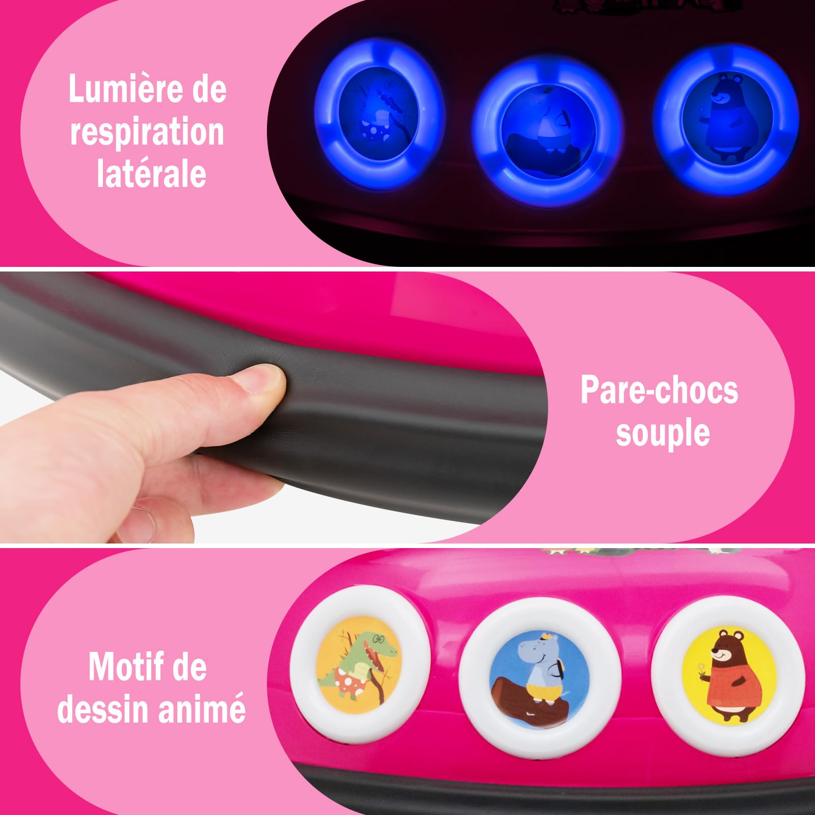 GOPLUS Voiture Électrique Enfants 1 Place 12V avec Lumière, Musique, Rotation à 360º avec Télécommande Parental, Auto-Tamponneuse Electrique pour Enfants 3-8 Ans, 73X73X43CM(Bleu) (Rose)