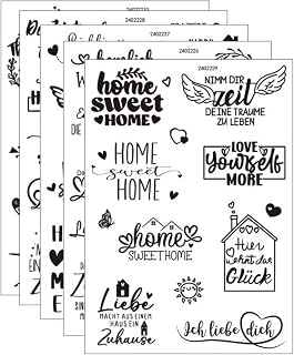 5 Pieces of Romantic and Warm Home Theme Decorations with German Candle Transfer Printing Water Stickers for Four Seasons, Safe Burning, No Odor