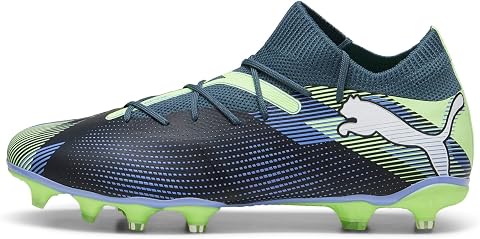 PUMA Erkek/Unisex FUTURE 7 MATCH FG/AG-Gray Skies-PUMA White-Fizzy Apple Mid Boot 40
